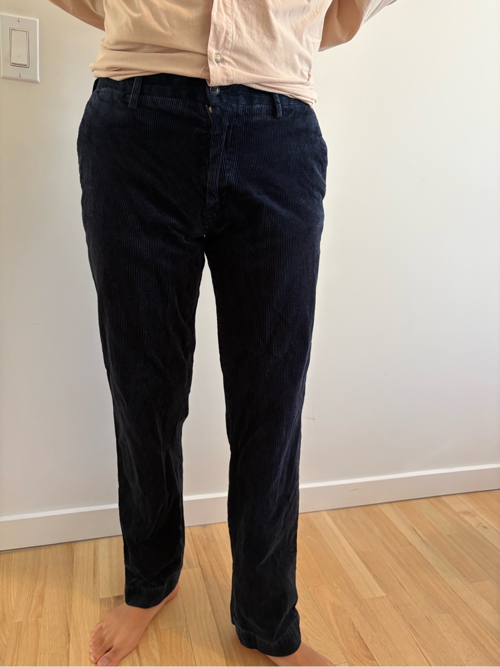 Men's Black Corduroy Pants - Classic Straight Fit polo Ralph lauren vintage